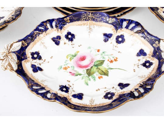 Partial Service Of 19th Century English Hand Painted China