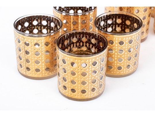  Set Of Vintage Glasses Patio Rose By Georges Briard