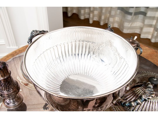 Massive Sheffield Silver Plate Lazy Susan Server