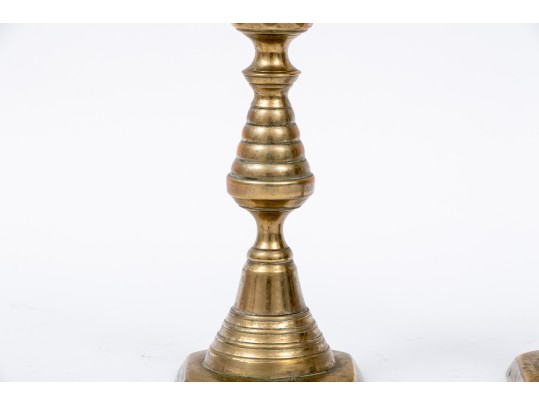 Pair Of 19th English Century Brass Candlesticks