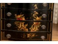 Hathaway's Ebonized Chinoiserie Side Table With Glass Top