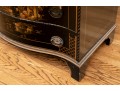 Hathaway's Ebonized Chinoiserie Side Table With Glass Top
