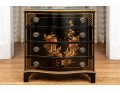 Hathaway's Ebonized Chinoiserie Side Table With Glass Top