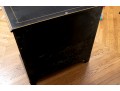 Hathaway's Ebonized Chinoiserie Side Table With Glass Top