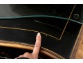 Hathaway's Ebonized Chinoiserie Side Table With Glass Top