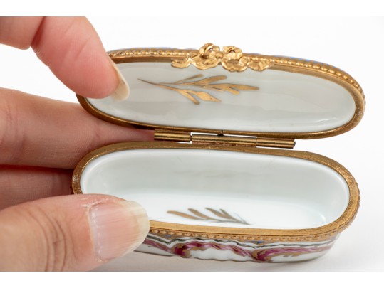 Oval Hand Painted Limoges Box
