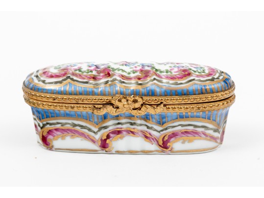Oval Hand Painted Limoges Box