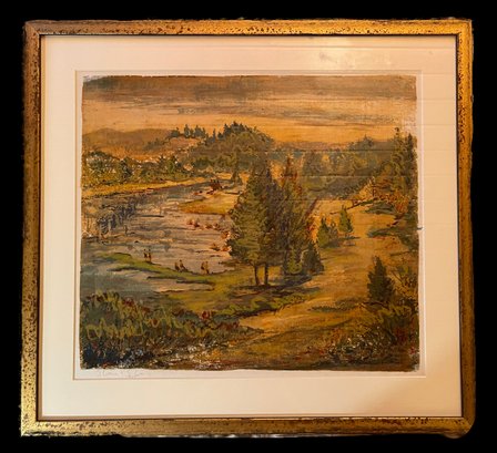 FRAMED SIGNED LOWCOUNTRY LANDSCAPE OIL PAINTING