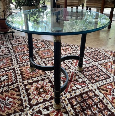 VINTAGE GLASS TOP COCKTAIL TABLE