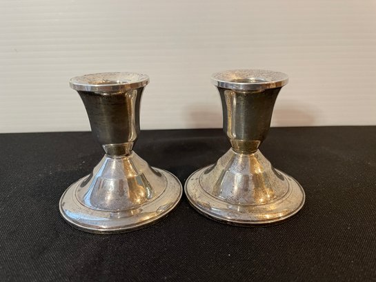 PR OF DUCHIN CREATION WEIGHTED STERLING SILVER CANDLE HOLDERS
