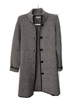 COCOGIO ITALIAN WOOL BLEND BLACK AND WHITE COAT