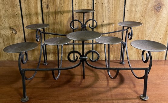 8 CANDLE WROUGHT IRON SCROLLED CANDELABRA