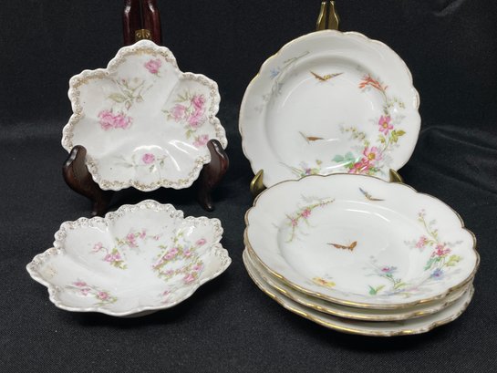 2 PC AND 4 PC COLLECTION OF ANTIQUE PORCELAIN DISHES