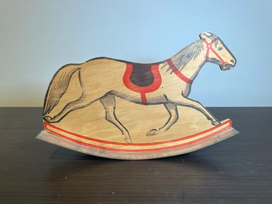 Vintage Metal Rocking Horse Display