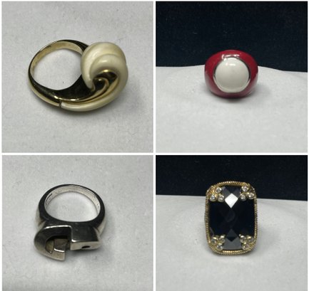 COLLECTION OF VINTAGE RINGS FEATURING GUCCI STERLING SILVER RING