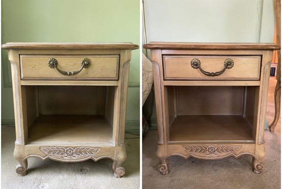 PR OF VINTAGE FRENCH COUNTRY NIGHTSTANDS BY DREXEL
