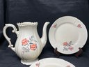 3 PC VINTAGE SCHONWALD PR OF FLORAL DISHES AND TEAPOT
