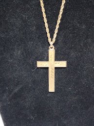 12K GF CROSS PENDANT AND NECKLACE