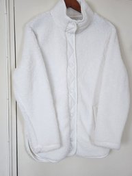 WHITE COZY SHERPA BUTTON JACKET