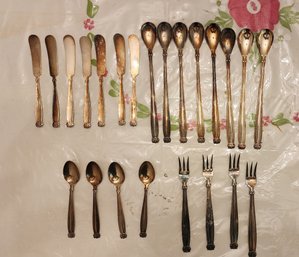 23 PC VINTAGE NAKAZATO JAPAN NICKEL SILVER FLATWARE SET