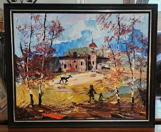 1979 MORRIS KATZ 'FALL LANDSCAPE' SIGNED OIL PAINTING