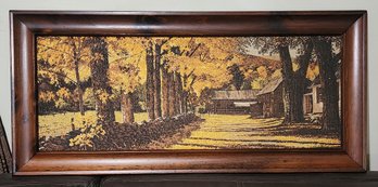 FRAMED VINTAGE RICHARD BATCHELDER LINEN TEXTILE PRINT