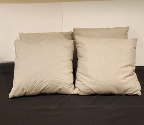 SET OF 4 RUSTIC BEIGE THROW PILLOWS