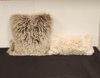 FIORE SHEEPSKIN ACCENT THROW PILLOW AND LUMBAR PILLOW