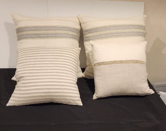 SET OF 4 ASSORTED STRIPED THROW PILLOWS