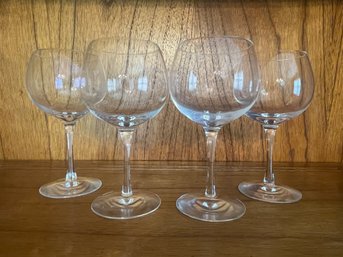 4 PC SET OF TIFFANY & CO WINE GLASSES