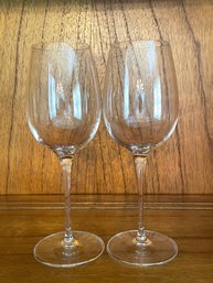 PR OF SIGNED LUIGI BORMIOLI CRYSTAL WINE GLASSES