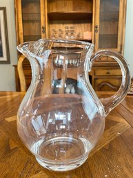 VINTAGE CLEAR GLASS PITCHER