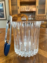 HEAVY CRYSTAL MIKASA MARQUIS ICE BUCKET WITH TONGS