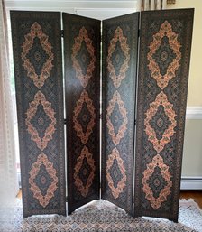 LEATHER EMBOSSED 4 PANEL ROOM DIVIDER
