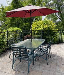 Patio Set With Glass Top Table