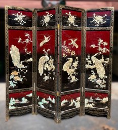 FOUR PANEL MOTHER OF PEARL ROOM DIVIDER