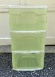 THREE TIERED PLASTIC STORAGE BIN