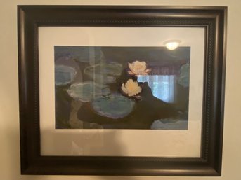 FRAMED PRINT 'LILLIES ON THE WATER'