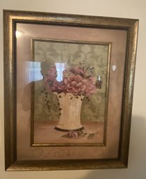 LARGE FRAMED FLORAL WALL ART