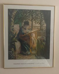 CLAUDE MONET PRINT 'MADAME MONET EMBROIDERING'