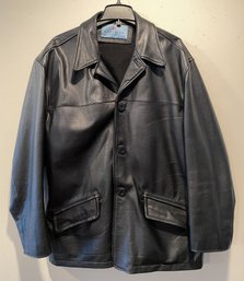 KENNETH COLE REACTION MEN'S SOFT BLACK LEATHER JACKET SIZE LARGE