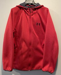 UNDER ARMOUR ZIP RED HOODIE SIZE LARGE