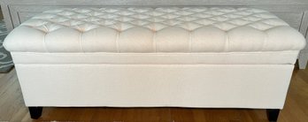 TUFTED LINEN STORAGE OTTOMAN BY NOBLE HOUSE FURNISHINGS