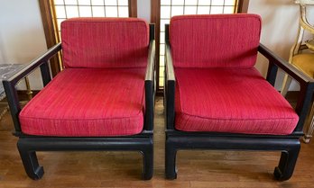 PR OF VINTAGE LOUNGE CHAIRS IMPORTED BY ROYAL CATHAY  TRADING COMPANY