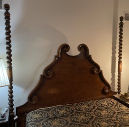 Antique Headboard With Rope Twist Posts