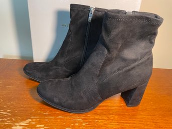 MARC FISHER BLACK MFLIZZY BLOCK HEEL ANKLE BOOTS SIZE 9M