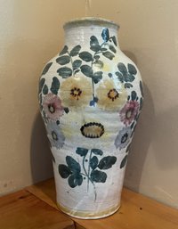 Vintage Painted Floral Vase