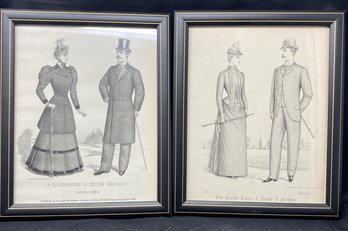 PAIR SKETCH PRINTS OF BRITISH FASHION