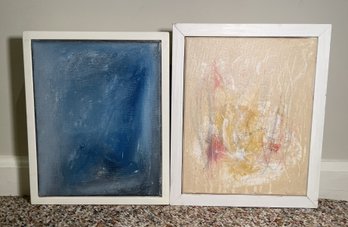 PR OF SIGNED ABSTRACT ART OILS ON CANVAS