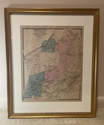 FRAMED HISTORIC 1867 WESTCHESTER COUNTY MAP